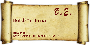 Butár Erna névjegykártya
